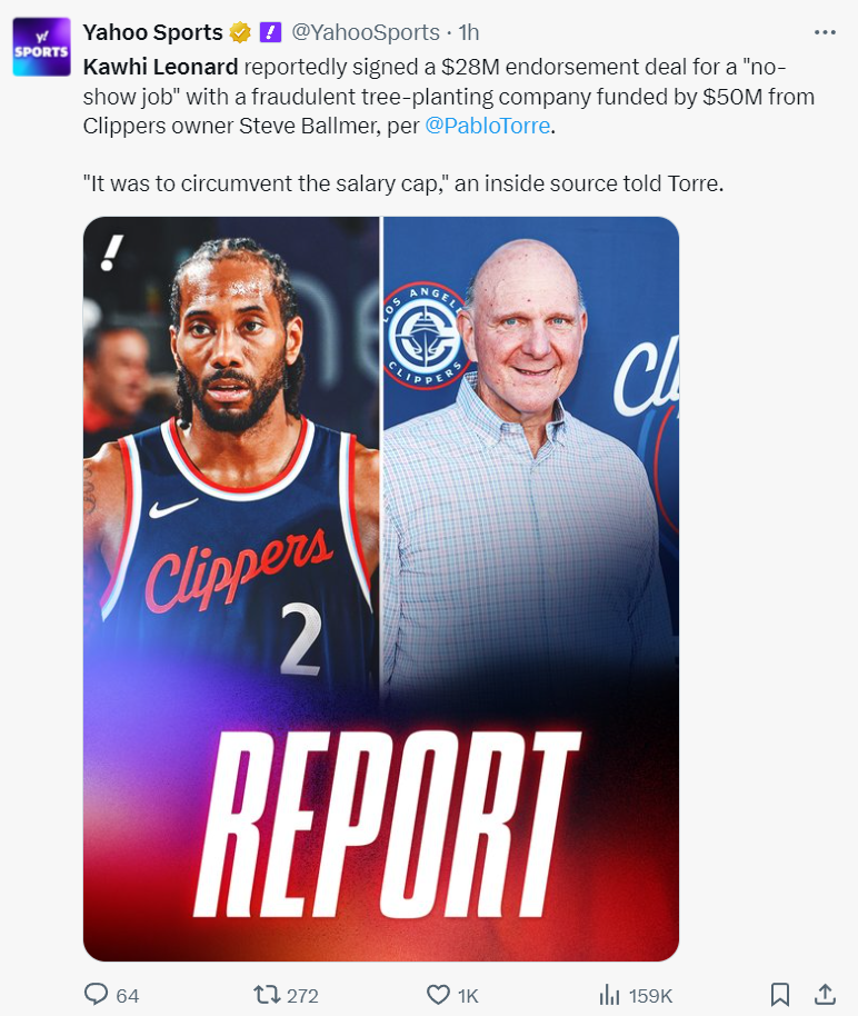 联盟将调查小卡快船涉签阴阳合同！1规定成间接证据 湖媒：太荒谬